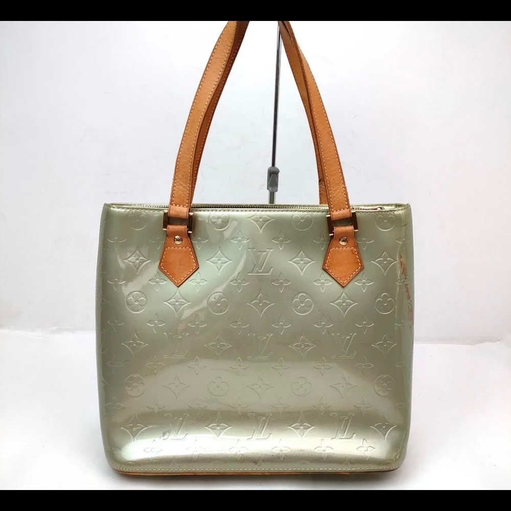 LOUIS VUITTON Vintage Hand Bag Houston Green Vernis